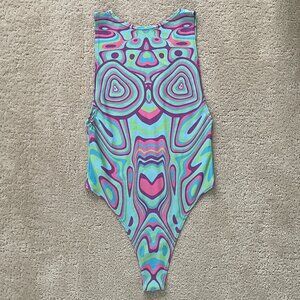 Freedom Rave Wear High Neck Bodysuit